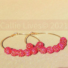 Load image into Gallery viewer, Callie Candy Ball: Shimmering Charm Hoop Earring
