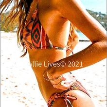 Load image into Gallery viewer, Wholesale: 3 Pack: Callie Aztec Sunrise: Striped Tribal Triangle String Bikini

