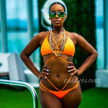 Load image into Gallery viewer, Stasia Orange: Braided Strappy Triangle 2PC Bikini, Swimwear, CallieLives 
