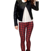 Load image into Gallery viewer, Wholesale 4Pack: Miz Gingham: Style Checkered Red &amp; Black Plaid 3D illusion Graphic Leggings XL
