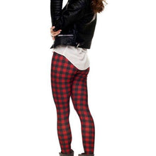 Load image into Gallery viewer, Miz Gingham: Style Checkered Red &amp; Black Plaid 3D illusion Graphic Leggings XL
