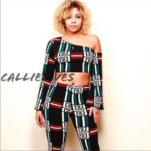 Carica l&#39;immagine nel visualizzatore di Gallery, Wholesale: 3 Pack: One Shoulder Bell Sleeve Greek Key Printed 2-Piece Set
