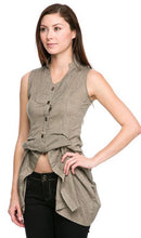 Load image into Gallery viewer, Elaine Edge of Bridgerton: Ruched Sleeveless Button Up Top
