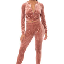 Load image into Gallery viewer, Wholesale 2 Pack: Callie Bling: Iridescent Rhinestone Velvet Pantsuit Set
