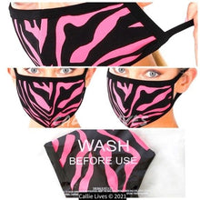 Load image into Gallery viewer, Wholesale 10 Pack: Miz Mask On: Neon Wild Zebra Animal Face Masks
