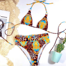Cargar imagen en el visor de la galería, Wholesale 2 Pack: Callie Wild LeFleur: Leopard Wrap Turquoise Bikini
