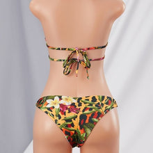 Lade das Bild in den Galerie-Viewer, Wholesale 3 Pack: Callie Safari: Crystal Pave Rhinestone Accent Cheetah Floral Bikini
