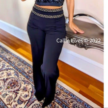 Lade das Bild in den Galerie-Viewer, Wholesale 2 Pack: Callie Meandros: Greek Border High Waist Slacks
