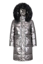 Load image into Gallery viewer, Wholesale 4 or 2 Pack: Miz Winter Puffer: PU Shiny Vegan Leather Faux Fur Hood Coat
