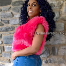 Load image into Gallery viewer, Wholesale 3Pack: Callie Vested: Faux Fur Cropped Hot Pink Vegan Vests
