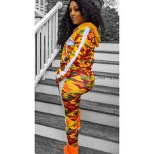 Load image into Gallery viewer, Wholesale 3 Pack: Miz Sunny Side Survivor: Plus Yellow Orange Red Camo Hoodie Track Suit Pant Set
