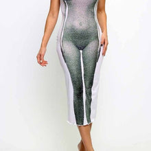 Carica l&#39;immagine nel visualizzatore di Gallery, Xena See Me: Play Tricks Naked X-ray Bodycon White Tank Midi Medium Dress
