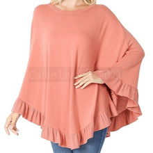 Carica l&#39;immagine nel visualizzatore di Gallery, Wholesale 2 Pack: Callie Ruffle: Spring Pink Oversized Poncho Cape 1X/2X
