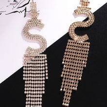 Carica l&#39;immagine nel visualizzatore di Gallery, Wholesale 3 PK: Callie Bling: Gold or Silver Tone Letter S Pave Crystal Rhinestone Earrings
