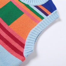 Charger l&#39;image dans la galerie, Wholesale 2 Pack: Elaine Rainbow: Stripe Knit Sleeveless Colorblock Sweater Midi Dress LARGE
