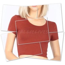 Cargar imagen en el visor de la galería, Wholesale 3 Pack: Cinnamon Bae: Short Sleeve T-Shirt Crop Top
