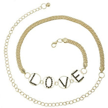 Load image into Gallery viewer, Wholesale 3 PK: Callie LOVE: Bling Chain Rhinestone Gold &amp; Silver Belts
