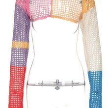 Load image into Gallery viewer, Wholesale 2 Pack: Stasia Contrast Crochet: Color Block Sleeve Sweater Shrug PINK ONE SIZE FITS S/M
