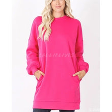 Cargar imagen en el visor de la galería, Wholesale 3 Pack: Stasia Pink: Oversized Crew Neck Pocket Sweatshirt
