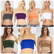 Load image into Gallery viewer, Wholesale 5 Pack: Stasia Bandeau: Seamless Tube Crop Bra Tops
