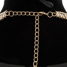 Cargar imagen en el visor de la galería, Wholesale 2Pack: Callie Egyptian Fringe Bling: Pave Crystal Rhinestone Bib Necklace in Gold
