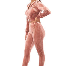 Load image into Gallery viewer, Wholesale 2 Pack: Callie Bling: Iridescent Rhinestone Velvet Pantsuit Set
