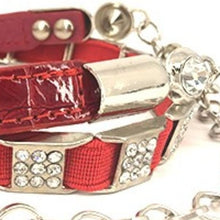 Cargar imagen en el visor de la galería, Wholesale 3 PK: Callie Bling: Vintage Style Skinny Rhinestone Elastic Vegan Leather Belts
