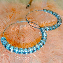 Load image into Gallery viewer, Wholesale: 4 Pack: Callie Bling: Large 90s Style Silver Hoop Earrings
