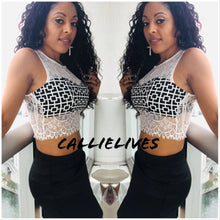 Load image into Gallery viewer, Callie Mix: Geometric Lace Bralette style Crop top, Tops, CallieLives 
