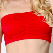 Load image into Gallery viewer, Stasia Lacy Bandeau: Red Cropped Tube Top, Tops, CallieLives 
