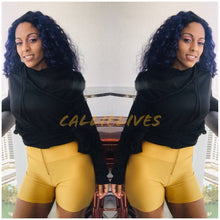 Load image into Gallery viewer, Callie Curvy Biker: Gold High-Waist Shorts Gold Zipper (PLUS), Shorts and Skirts, CallieLives 
