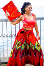 Load image into Gallery viewer, Callie Peacock Maxi: Ankara Feather Skirt and Handbag Set, Shorts and Skirts, CallieLives 
