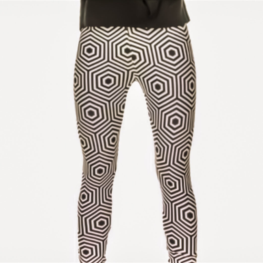 Miz Plus Hypnotic: Hexagon Print 3D Graphic Leggings, Leggings & Joggers, CallieLives 