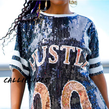 Charger l&#39;image dans la galerie, Callie: Double 0 Hustle Sequin Jersey Shirt Dress, Dresses, CallieLives 
