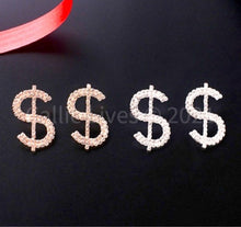 Load image into Gallery viewer, Wholesale 2PK: Miz Money Bling Crystal Rhinestone Dollar Earrings
