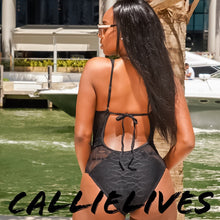 Load image into Gallery viewer, Elaine Curves Tied Lace: Mesh One Piece Swimsuit, Swimwear, CallieLives 
