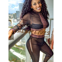 Load image into Gallery viewer, Xena Grecian: Black Brown Greek Sheer Pants Set, Sets, CallieLives 
