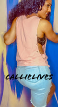 Load image into Gallery viewer, Callie Side Chain: Loose Pink Silver Tank Top, Tops, CallieLives 
