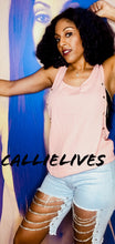 Load image into Gallery viewer, Callie Side Chain: Loose Pink Silver Tank Top, Tops, CallieLives 
