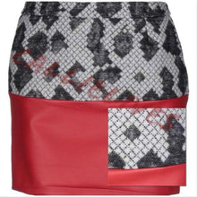 Cargar imagen en el visor de la galería, Callie Lamb Balenciaga Red Leather Wool Mini Skirt, Shorts and Skirts, CallieLives 

