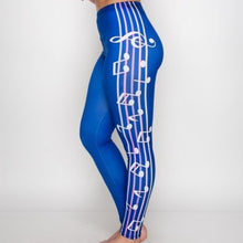 Load image into Gallery viewer, Stasia Plus: Blue Notes: Music Graphic leggings 1X, Leggings &amp; Joggers, CallieLives 
