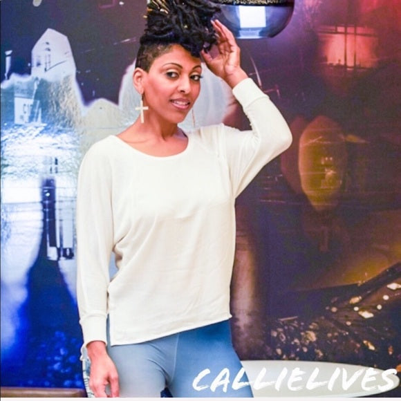 Elaine Hi Lo Semi: Ivory White Top Sheer panels, Tops, CallieLives 