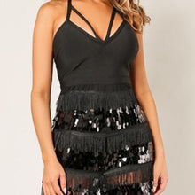 Load image into Gallery viewer, Xena Fringe Sequin: Bandage Sheer Romper Jumper, Rompers and Catsuits, CallieLives 
