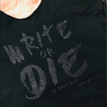 Carica l&#39;immagine nel visualizzatore di Gallery, Miz Write or Die inSilence: Black Glitter T-Shirt, Tops, CallieLives 
