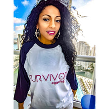 Load image into Gallery viewer, Miz Pink Survivor: Baseball 3/4 Identaholic Tee, Tops, CallieLives 
