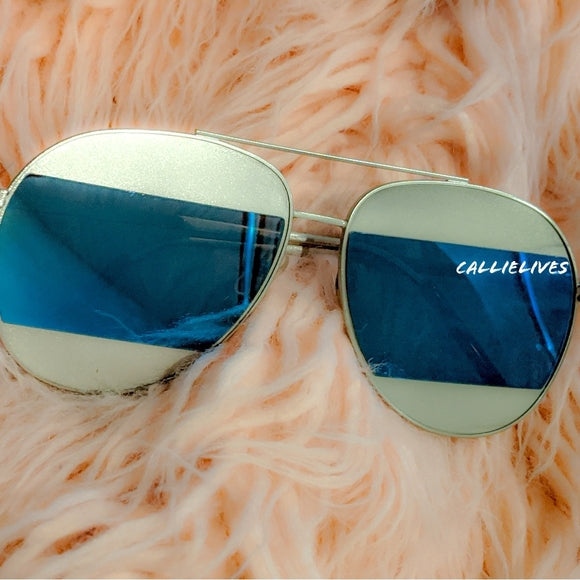 Stasia Code Blu: Silver Mirror Panel Shades, Accessories, CallieLives 
