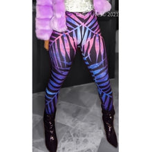 Load image into Gallery viewer, Wholesale 4Pack: Miz Starry Palm: Galaxy Leaf 3D illusion Graphic Leggings XL
