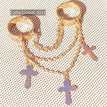 Carica l&#39;immagine nel visualizzatore di Gallery, Wholesale 5Pack: Callie Christian: Triple Chain Layer Charm Rings
