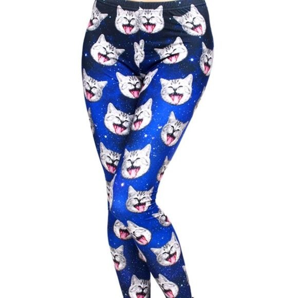 Wholesale 3Pack: Callie Plus: Starry Gray Space Cats 3D illusion Graphic Leggings XL