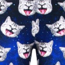 Carica l&#39;immagine nel visualizzatore di Gallery, Wholesale 3Pack: Callie Plus: Starry Gray Space Cats 3D illusion Graphic Leggings XL
